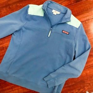 Vineyard Vines Shep Shirt Zip pullover blue mint